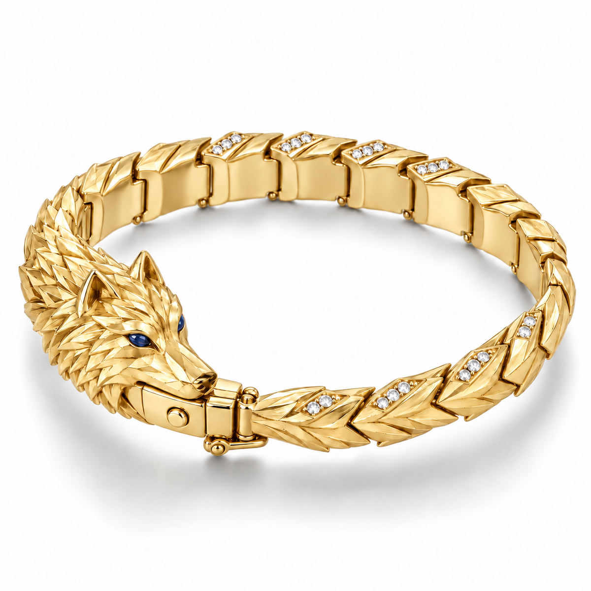 Varg Wolf Bracelet — hero — [metal:yellow-gold]