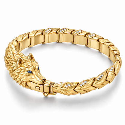 Varg Wolf Bracelet — hero — [metal:yellow-gold]