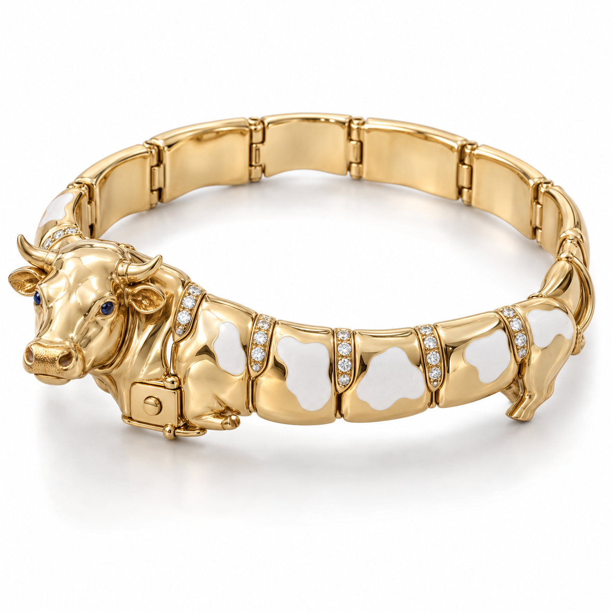 Veld Cow Bracelet — hero — [metal:yellow-gold]
