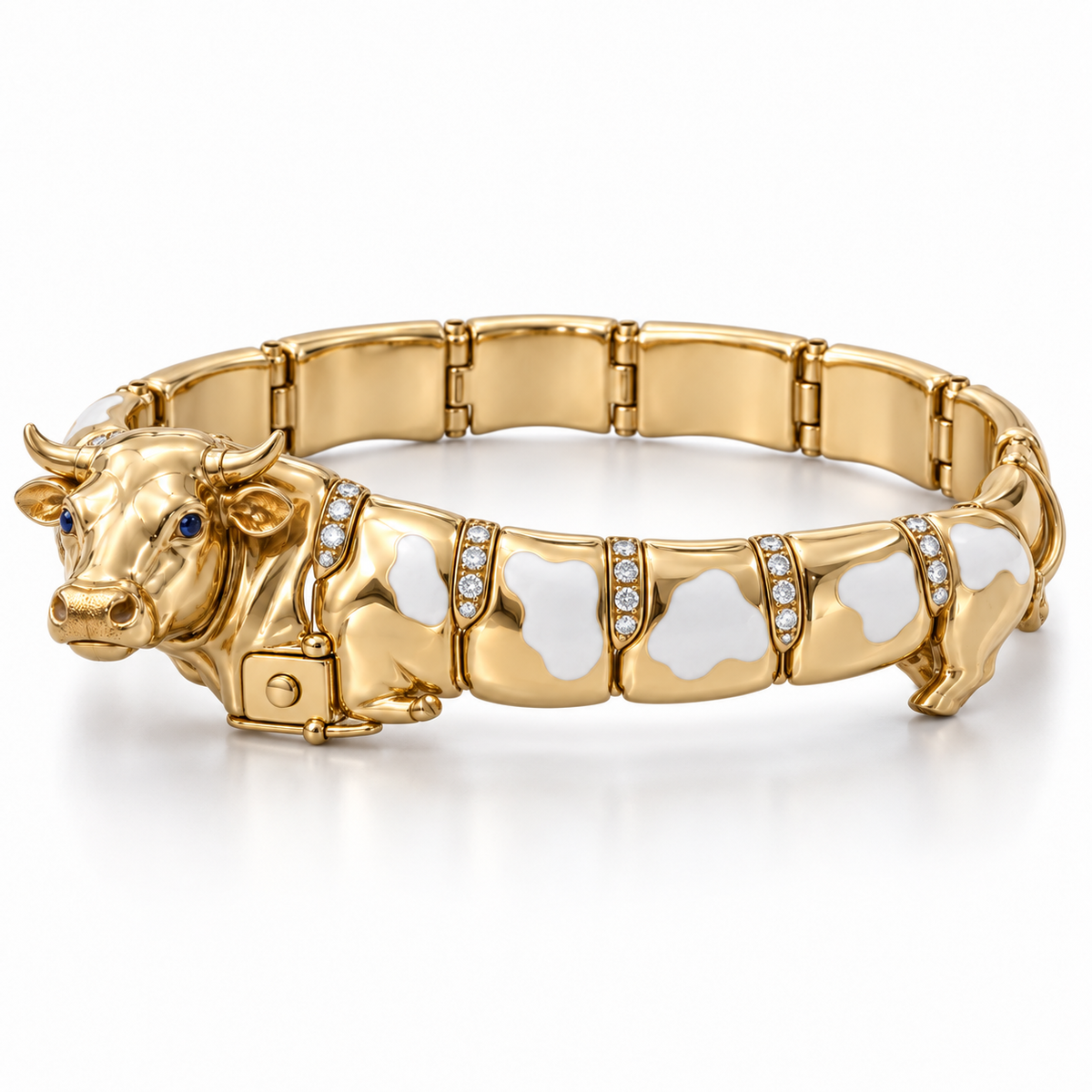 Veld Cow Bracelet — side profile — [metal:all]