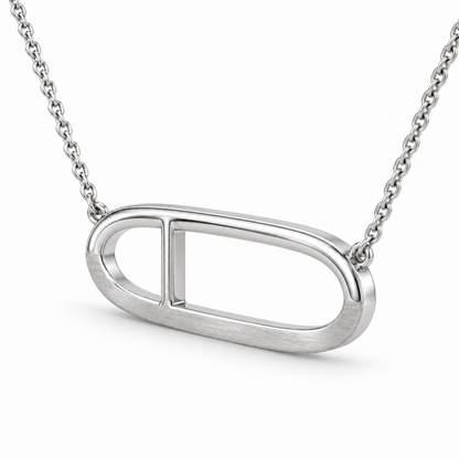 [metal:white-gold] Veloria Horizon Loop Necklace — three-quarter — Same design shown three quarter [catalog-v4]