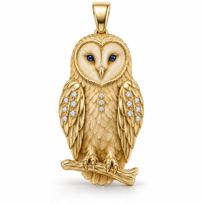 Vesper Owl Pendant — studio hero