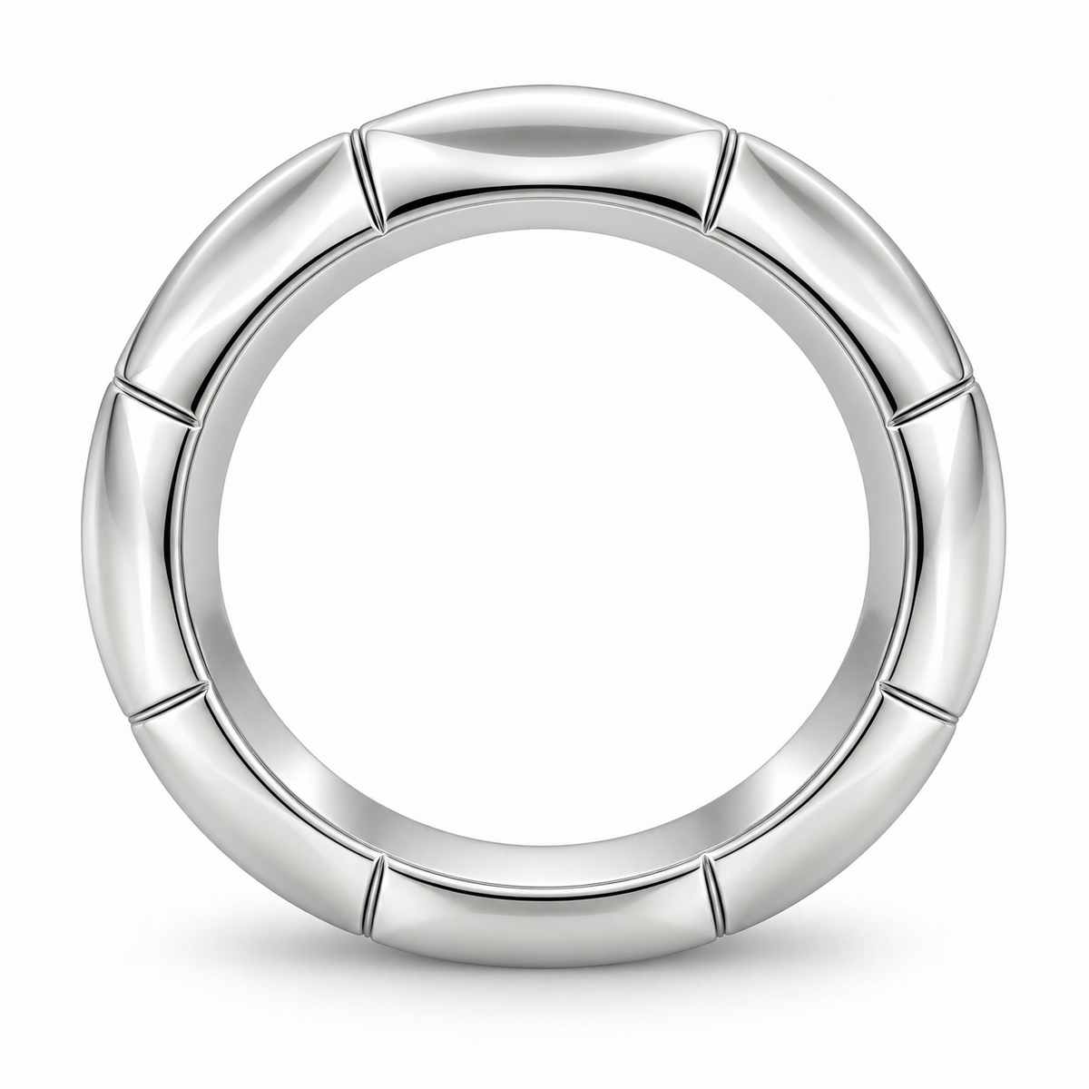 [metal:white-gold] Veyron Contour-Tile Band — circular — Same design shown circular [catalog-v4]