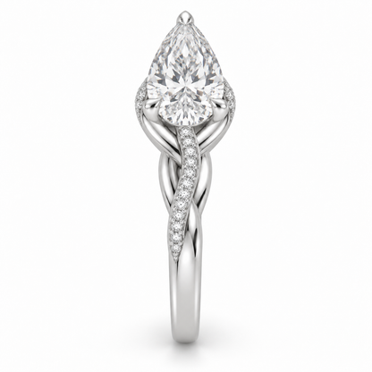 [metal:white-gold] Vionne Braided Pavé Setting — side-profile — Original setting design illustration [catalog-v4]