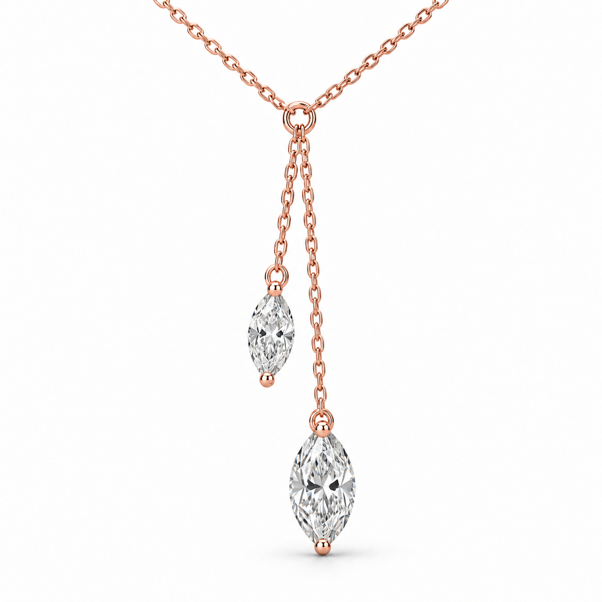 [metal:rose-gold] Vivienne Lariat Necklace — front — Rose gold colour preview [catalog-v4]