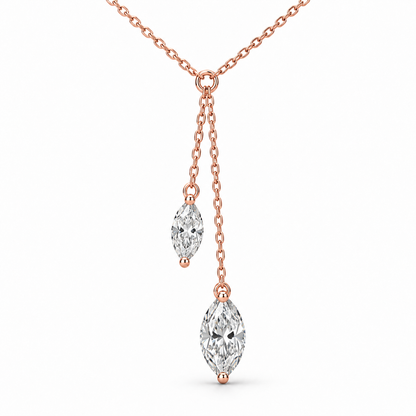 [metal:rose-gold] Vivienne Lariat Necklace — front — Rose gold colour preview [catalog-v4]