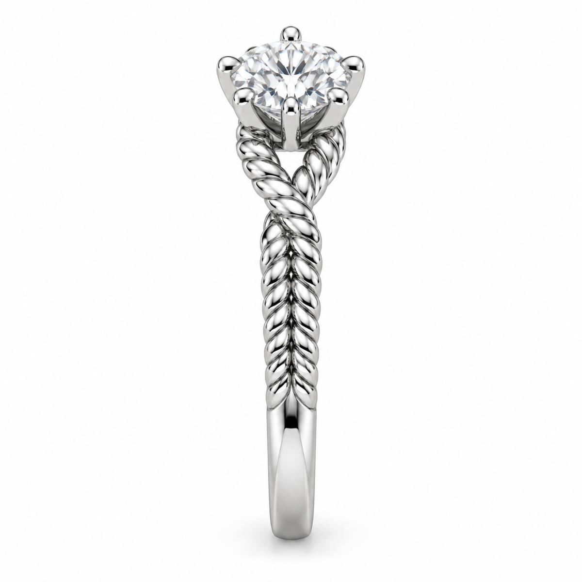 [metal:white-gold] Yselle Rope-Twist Setting — side-profile — Original setting design illustration [catalog-v4]