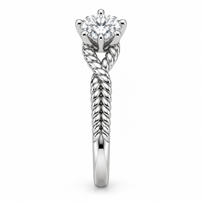 [metal:white-gold] Yselle Rope-Twist Setting — side-profile — Original setting design illustration [catalog-v4]