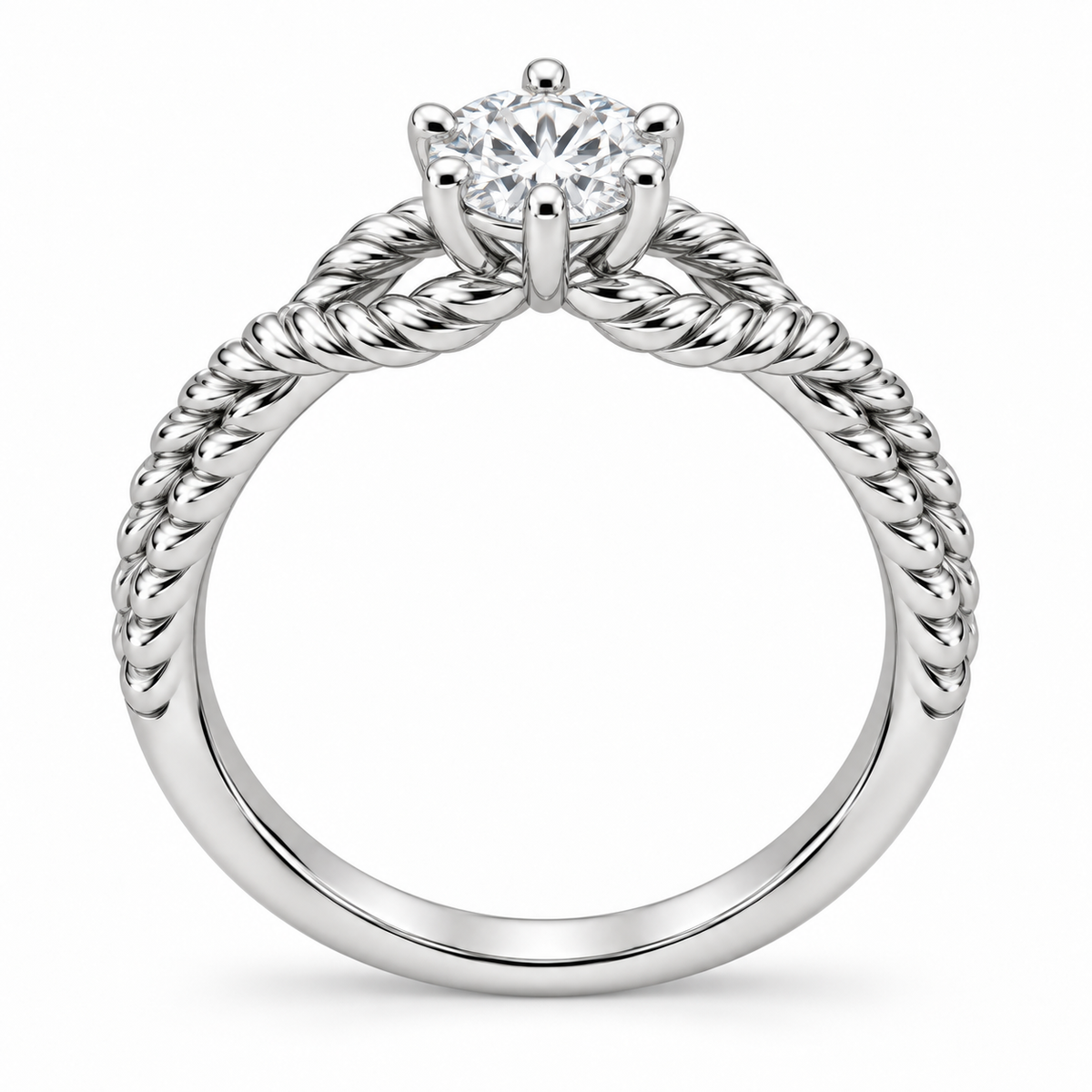 [metal:white-gold] Yselle Rope-Twist Setting — top — Original setting design illustration [catalog-v4]