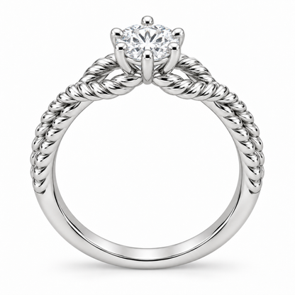 [metal:white-gold] Yselle Rope-Twist Setting — top — Original setting design illustration [catalog-v4]