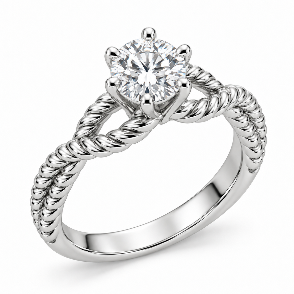 [metal:white-gold] Yselle Rope-Twist Setting — three-quarter — Original setting design illustration [catalog-v4]