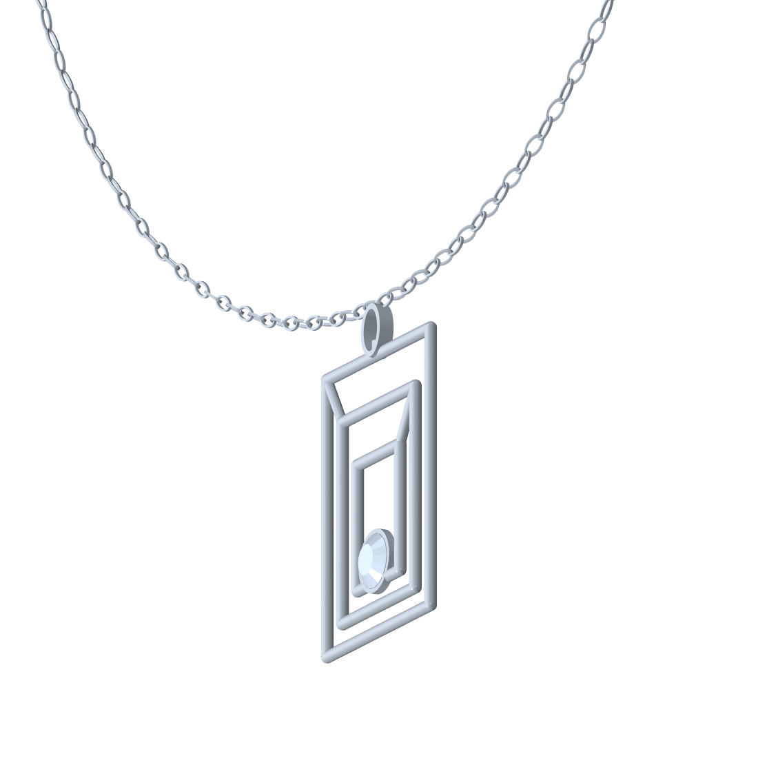 [metal:white-gold] pj zelmira triple portal necklace — side CAD view — illustrative design [catalog-v4]