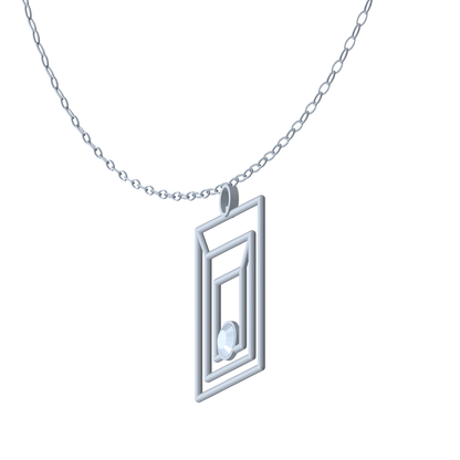 [metal:white-gold] pj zelmira triple portal necklace — side CAD view — illustrative design [catalog-v4]
