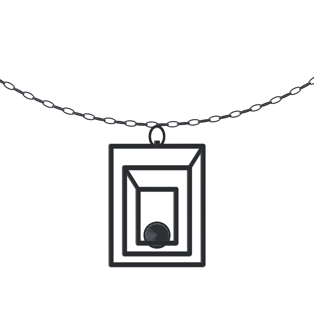 [metal:white-gold] pj zelmira triple portal necklace — back CAD view — illustrative design [catalog-v4]