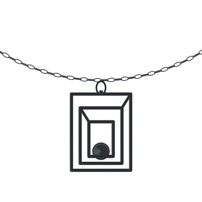 [metal:white-gold] pj zelmira triple portal necklace — back CAD view — illustrative design [catalog-v4]