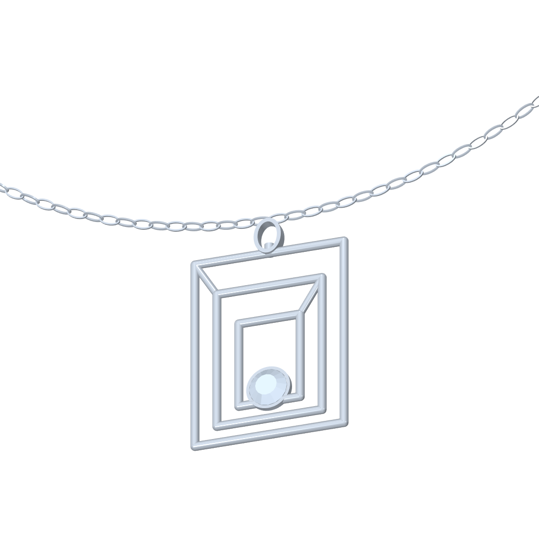 [metal:white-gold] pj zelmira triple portal necklace — angle CAD view — illustrative design [catalog-v4]