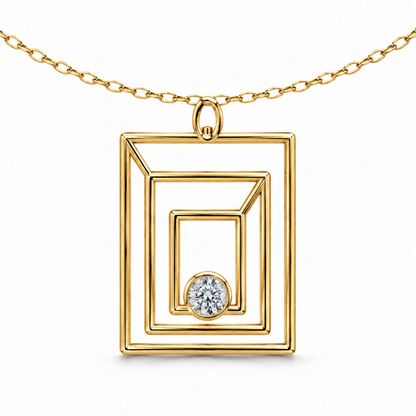 [metal:yellow-gold] Zelmira Triple Portal Pendant — 04-yellow-gold — illustrative design [catalog-v4]; any chain shown is an optional styling accessory