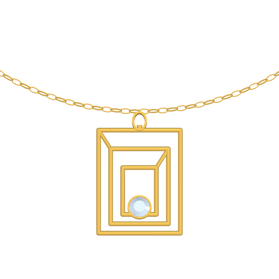 [metal:yellow-gold] pj zelmira triple portal necklace — yellow CAD view — illustrative design [catalog-v4]