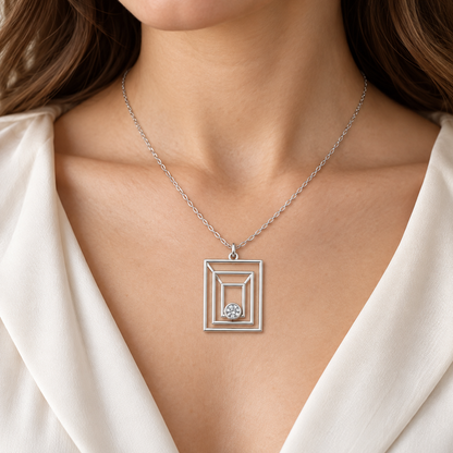 [metal:white-gold] pj zelmira triple portal necklace — worn — illustrative design [catalog-v4]