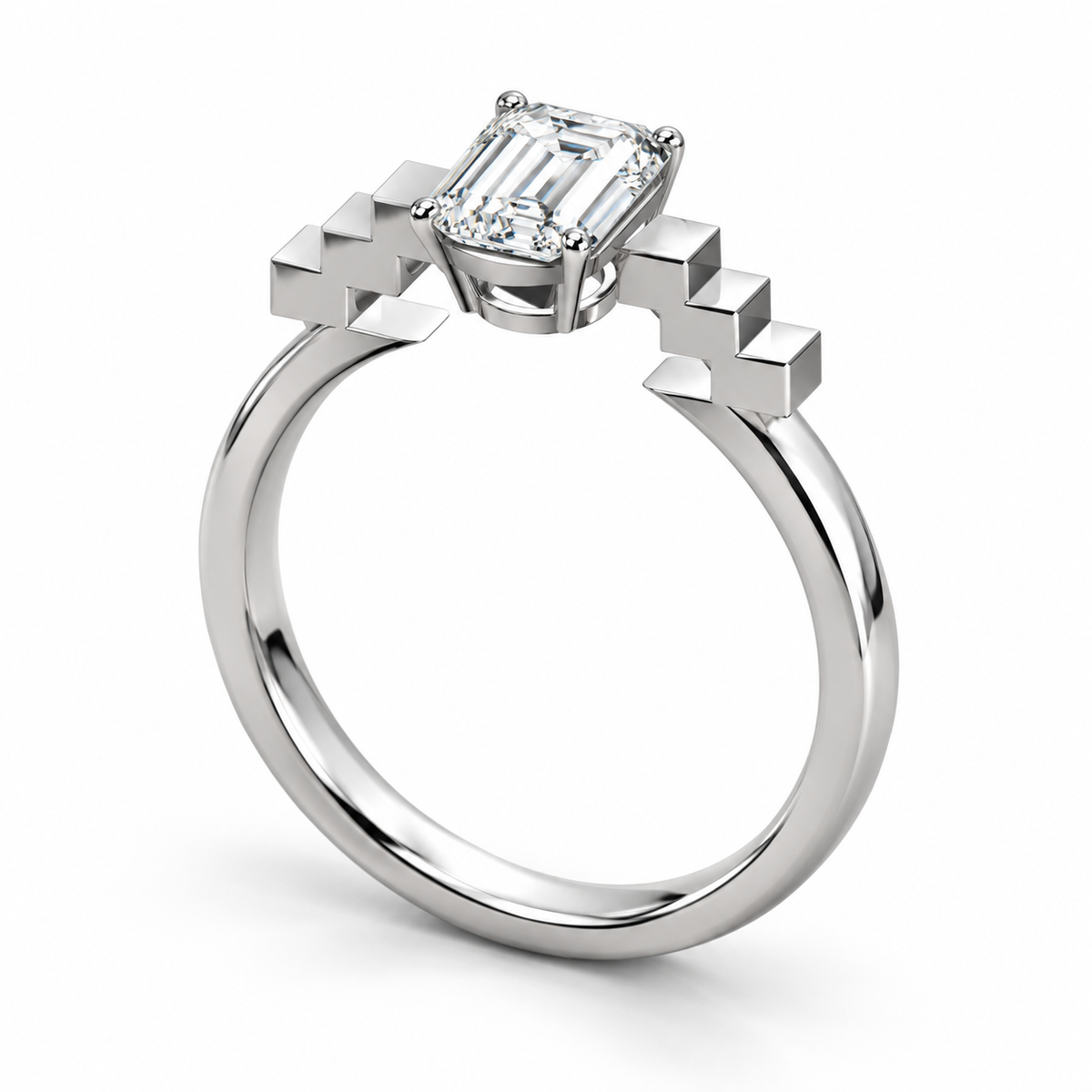 [metal:white-gold] pj zerelle terrace solitaire setting — front — illustrative design [catalog-v4]