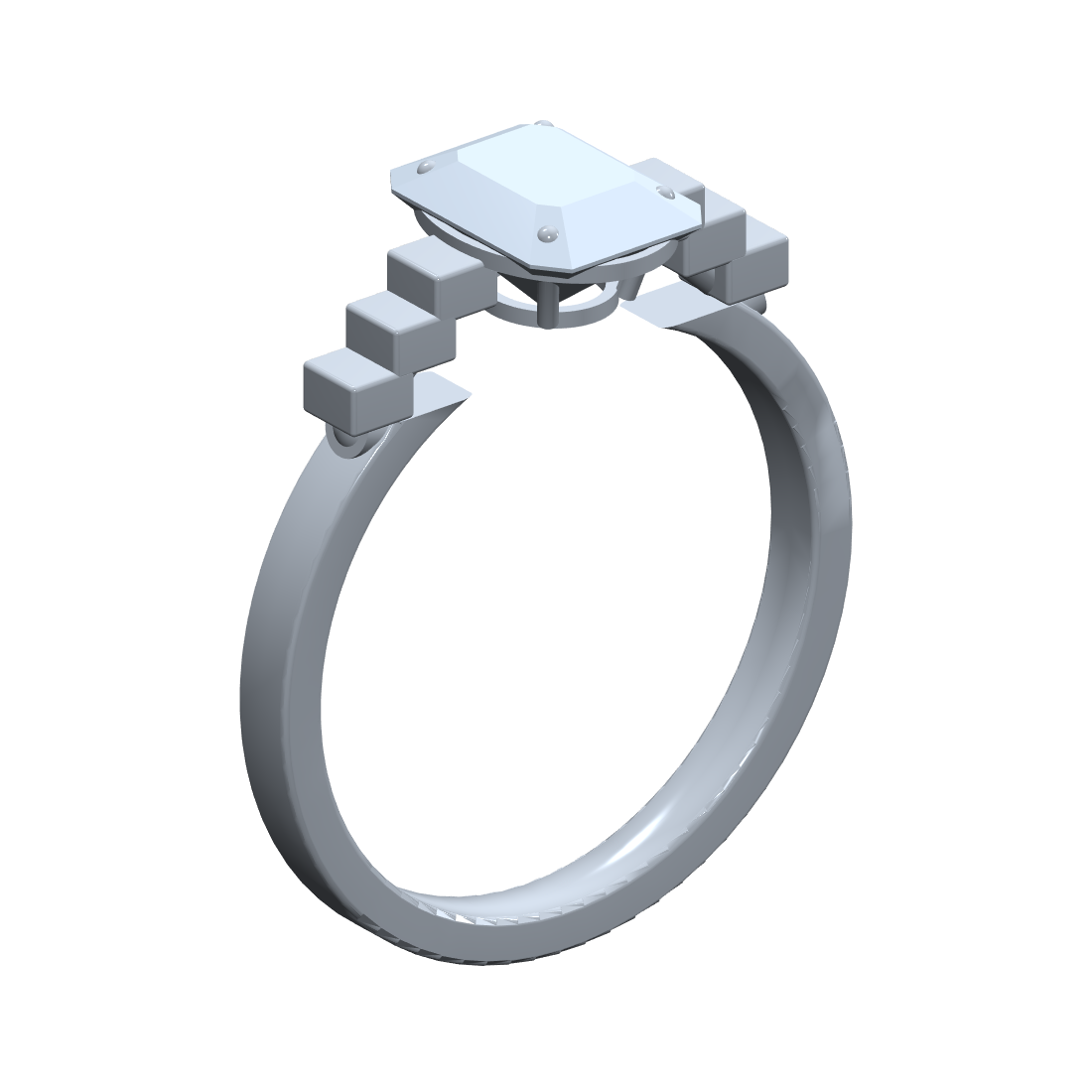 [metal:white-gold] pj zerelle terrace solitaire setting — angle CAD view — illustrative design [catalog-v4]