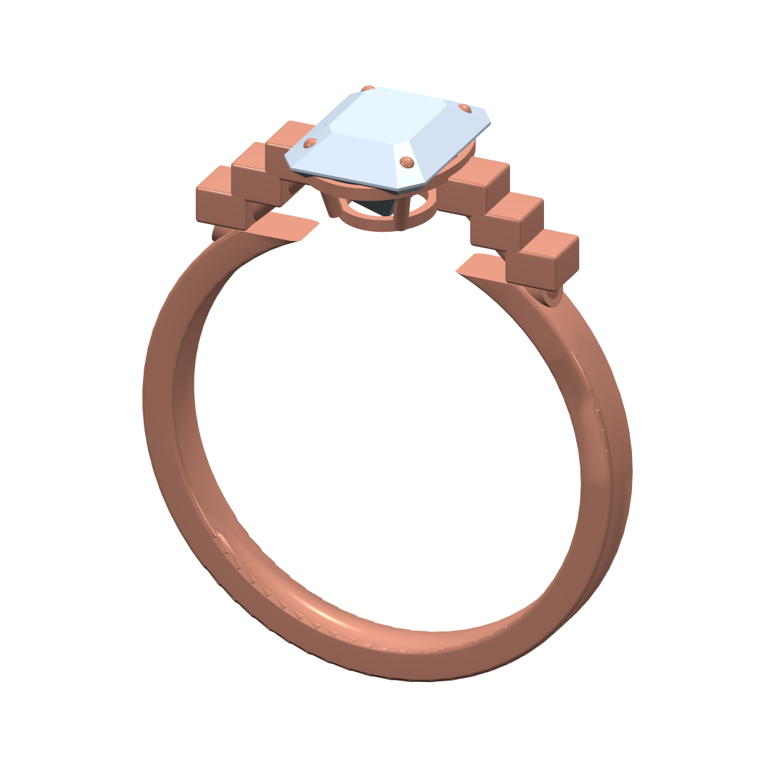 [metal:rose-gold] pj zerelle terrace solitaire setting — rose CAD view — illustrative design [catalog-v4]