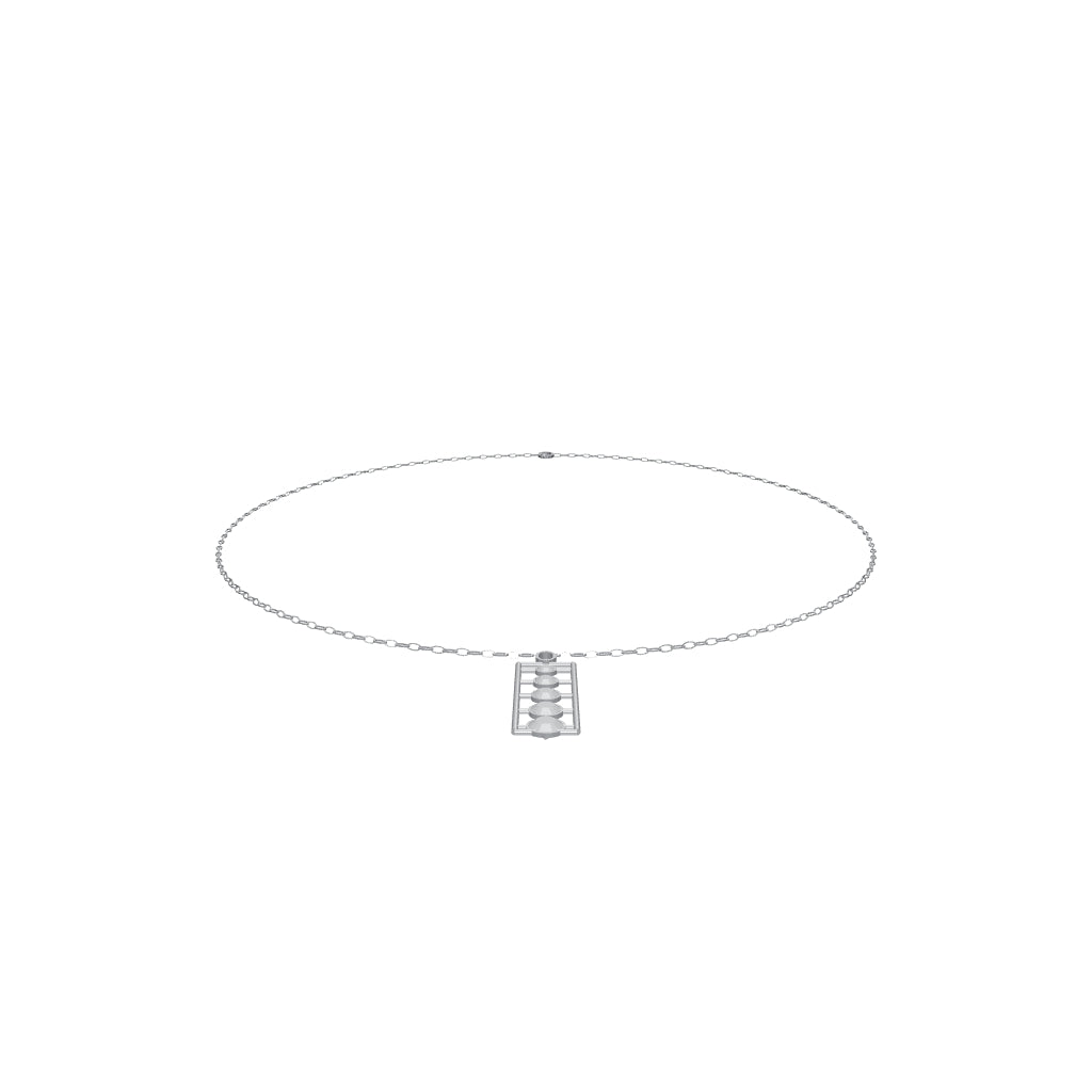 [metal:white-gold] pj rhoswen cascade ladder necklace — interactive CAD model — illustrative design [catalog-v4]