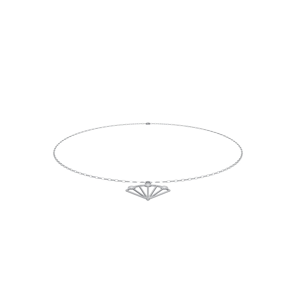[metal:white-gold] pj vaelisse fanlight necklace — interactive CAD model — illustrative design [catalog-v4]