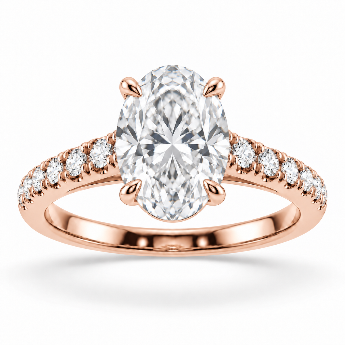 [metal:rose-gold] Rosaline Ring Setting — front — illustrative design render