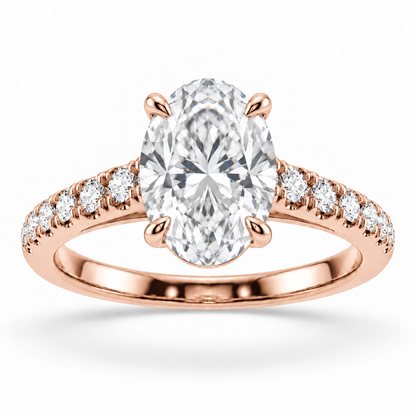 [metal:rose-gold] Rosaline Ring Setting — front — illustrative design render