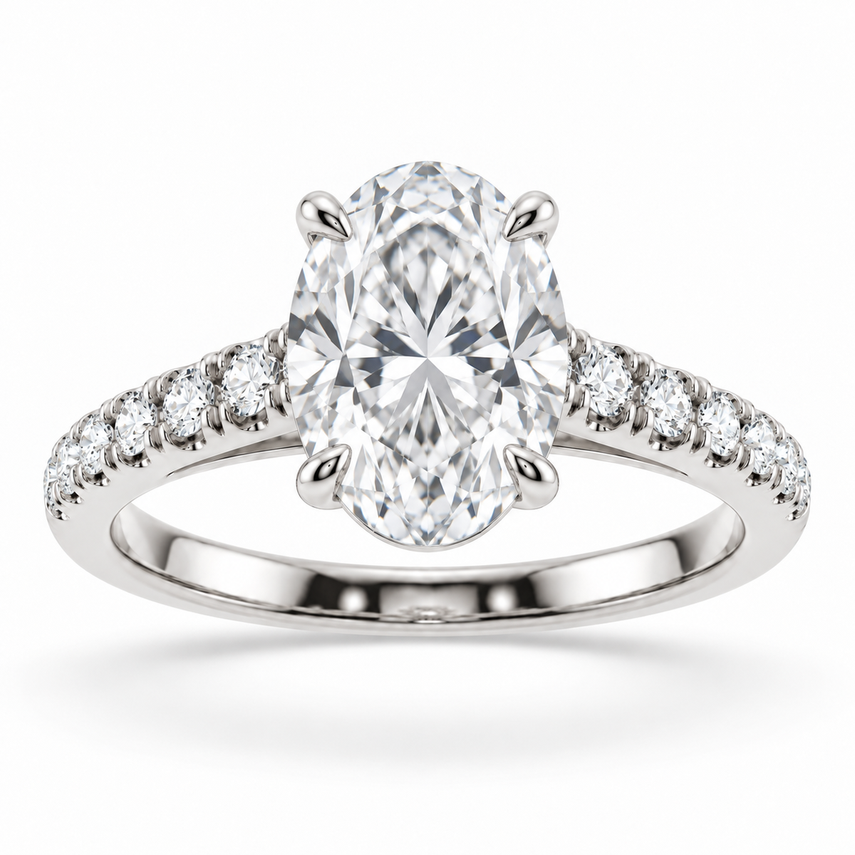 [metal:white-gold] Rosaline Ring Setting — front — illustrative design render
