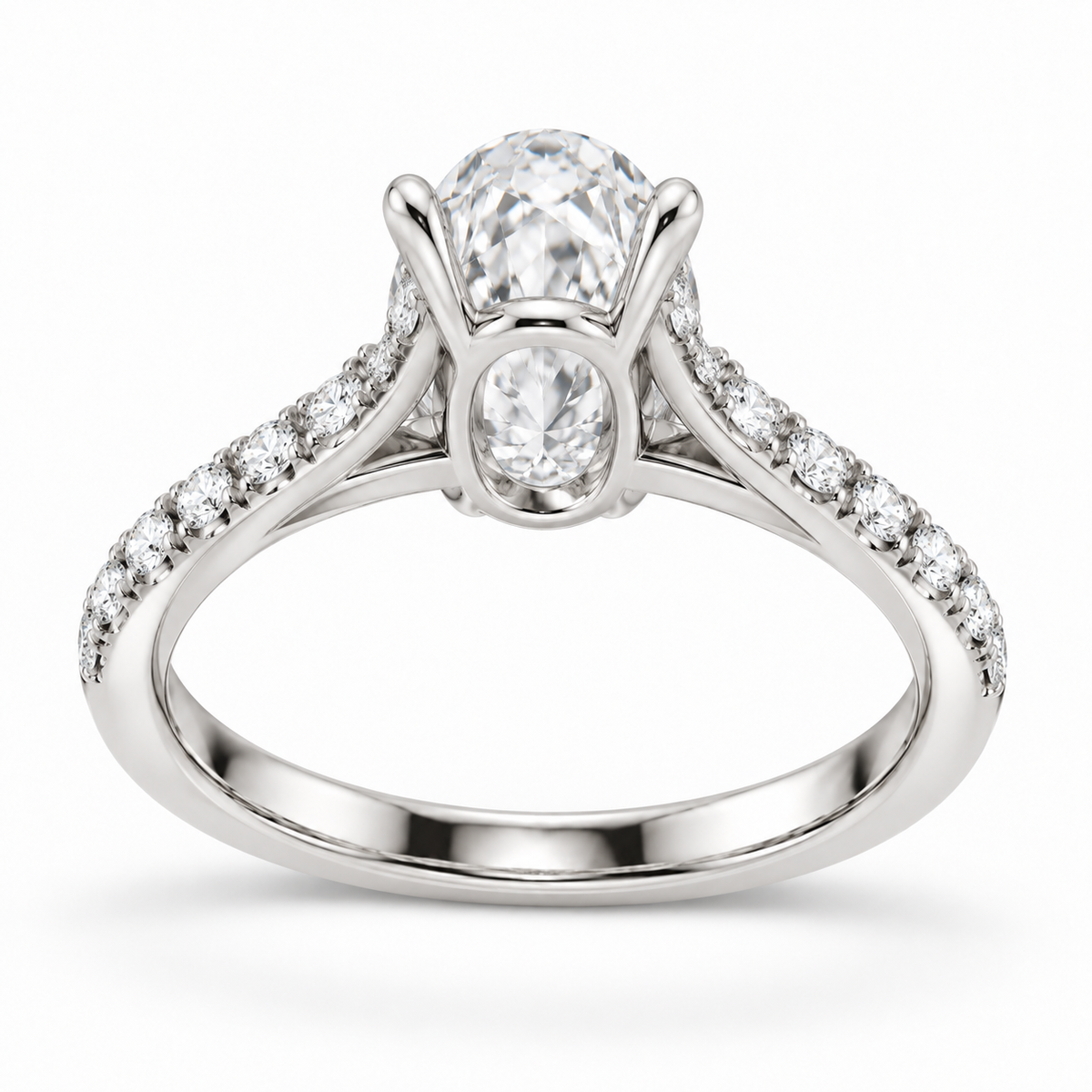 [metal:white-gold] Rosaline Ring Setting — rear three quarter — illustrative design render