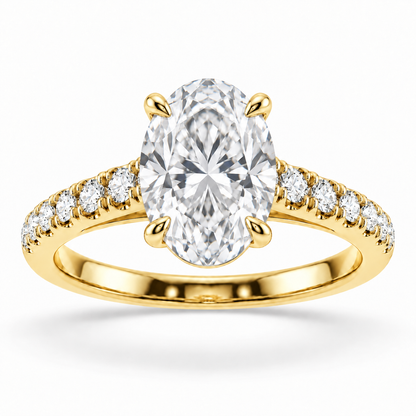 [metal:yellow-gold] Rosaline Ring Setting — front — illustrative design render