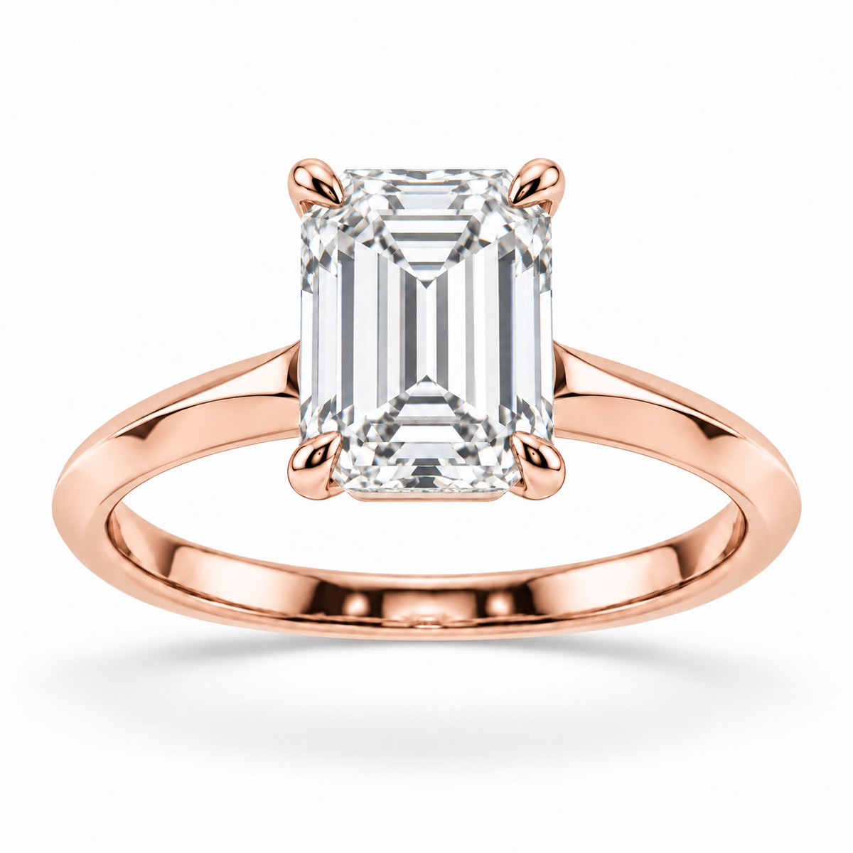 [metal:rose-gold] Seraphine Ring Setting — front — illustrative design render