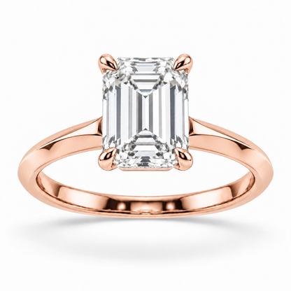 [metal:rose-gold] Seraphine Ring Setting — front — illustrative design render