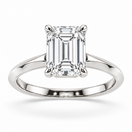 [metal:white-gold] Seraphine Ring Setting — front — illustrative design render