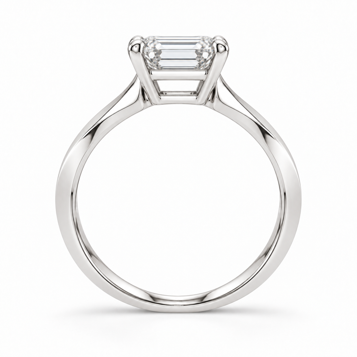 [metal:white-gold] Seraphine Ring Setting — side profile — illustrative design render
