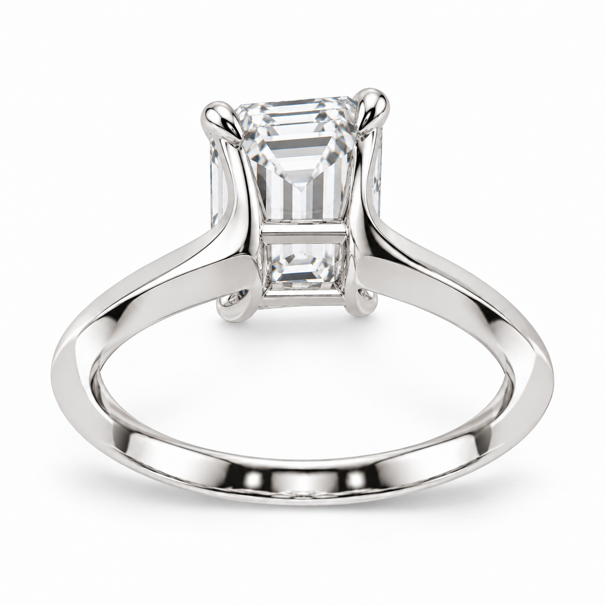 [metal:white-gold] Seraphine Ring Setting — rear three quarter — illustrative design render