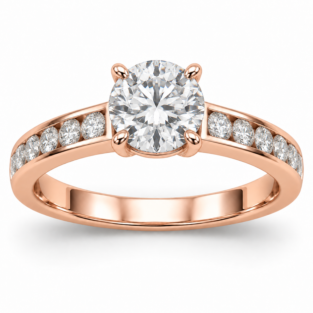 [metal:rose-gold] Serenade Ring Setting — front — illustrative design render
