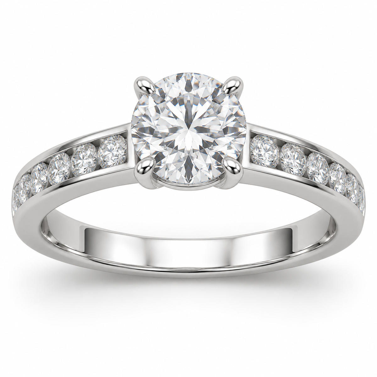 [metal:white-gold] Serenade Ring Setting — front — illustrative design render