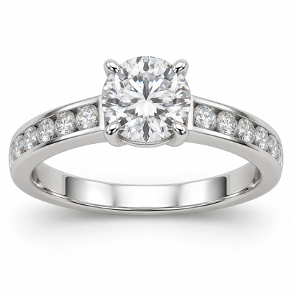 [metal:white-gold] Serenade Ring Setting — front — illustrative design render