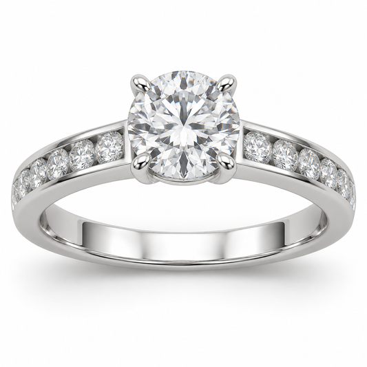 [metal:white-gold] Serenade Ring Setting — front — illustrative design render