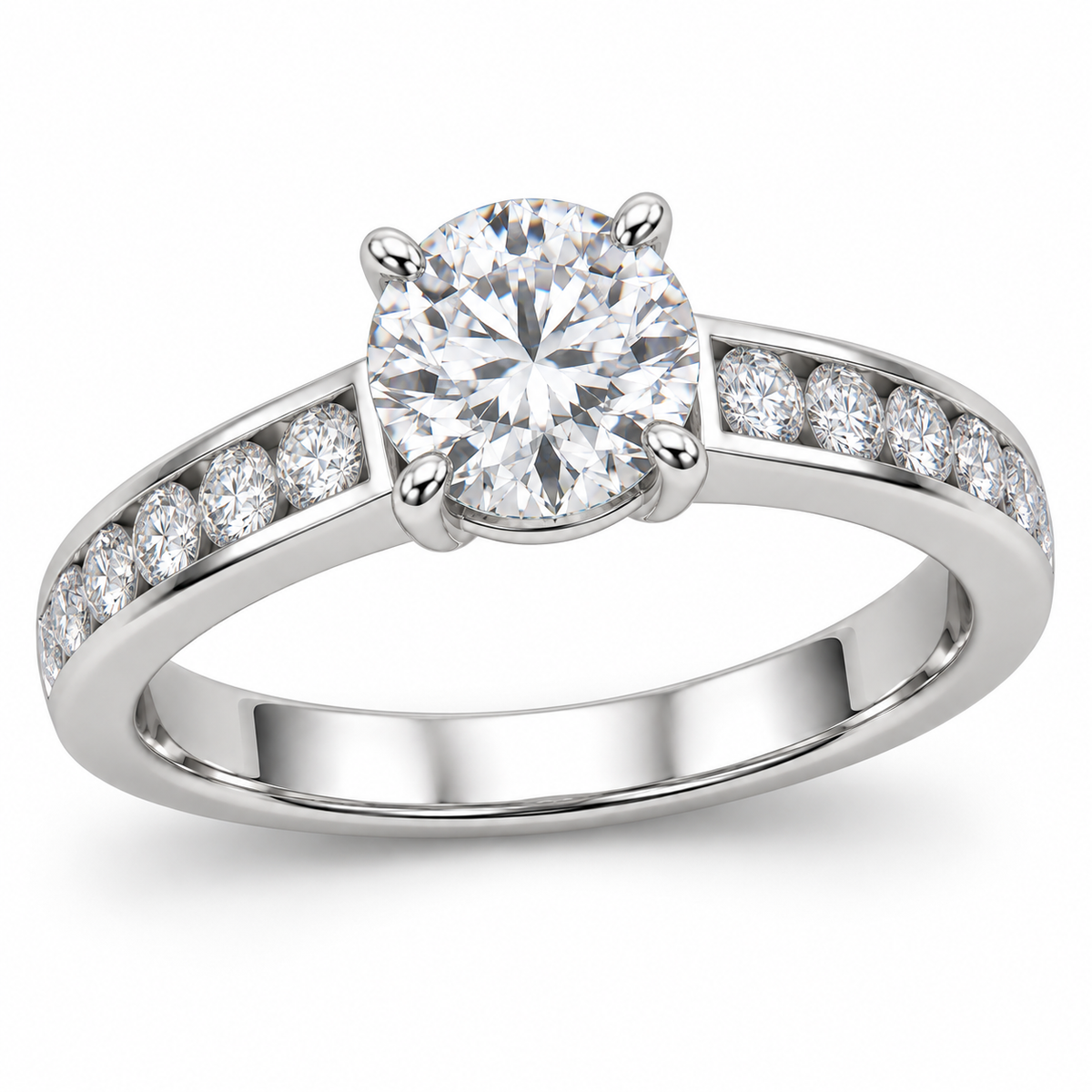 [metal:white-gold] Serenade Ring Setting — three quarter — illustrative design render