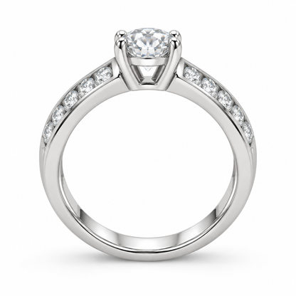 [metal:white-gold] Serenade Ring Setting — side profile — illustrative design render