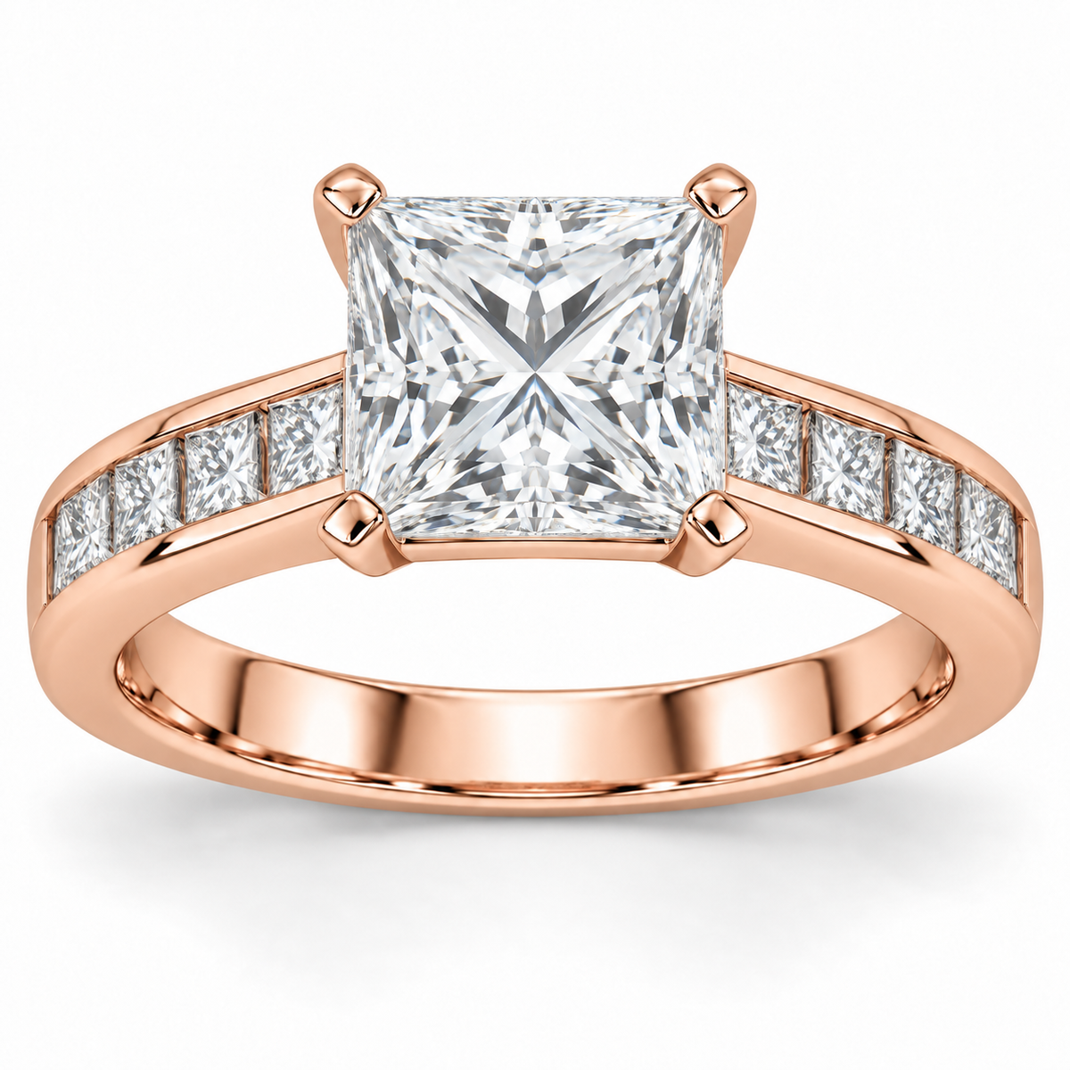 [metal:rose-gold] Solenne Ring Setting — front — illustrative design render