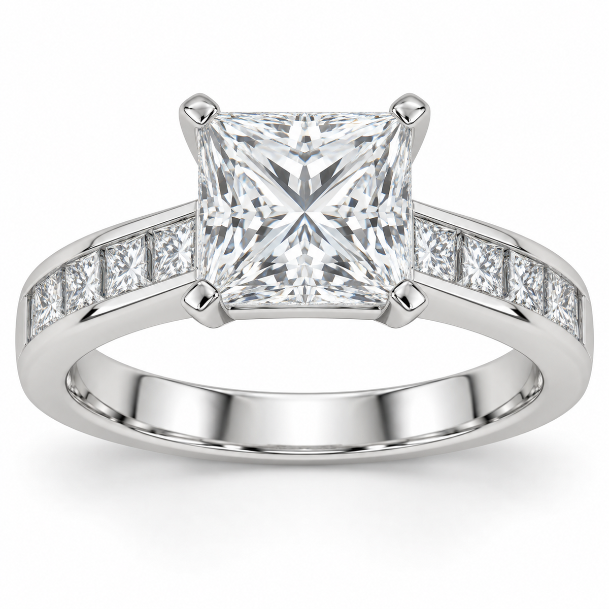 [metal:white-gold] Solenne Ring Setting — front — illustrative design render