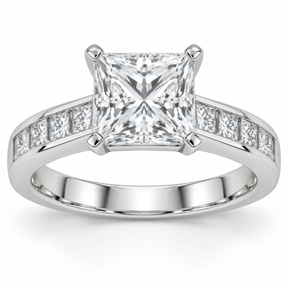 [metal:white-gold] Solenne Ring Setting — front — illustrative design render