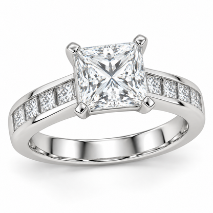 [metal:white-gold] Solenne Ring Setting — three quarter — illustrative design render