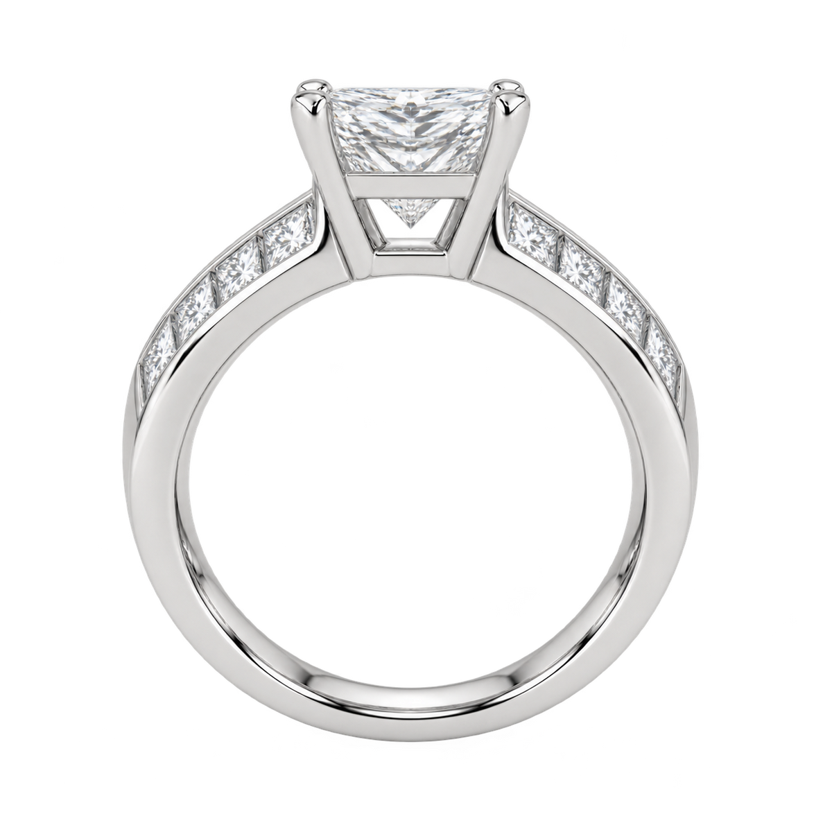 [metal:white-gold] Solenne Ring Setting — side profile — illustrative design render