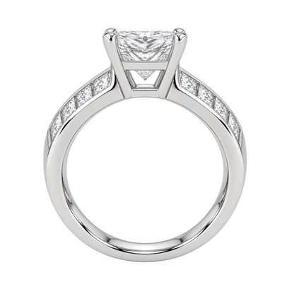 [metal:white-gold] Solenne Ring Setting — side profile — illustrative design render